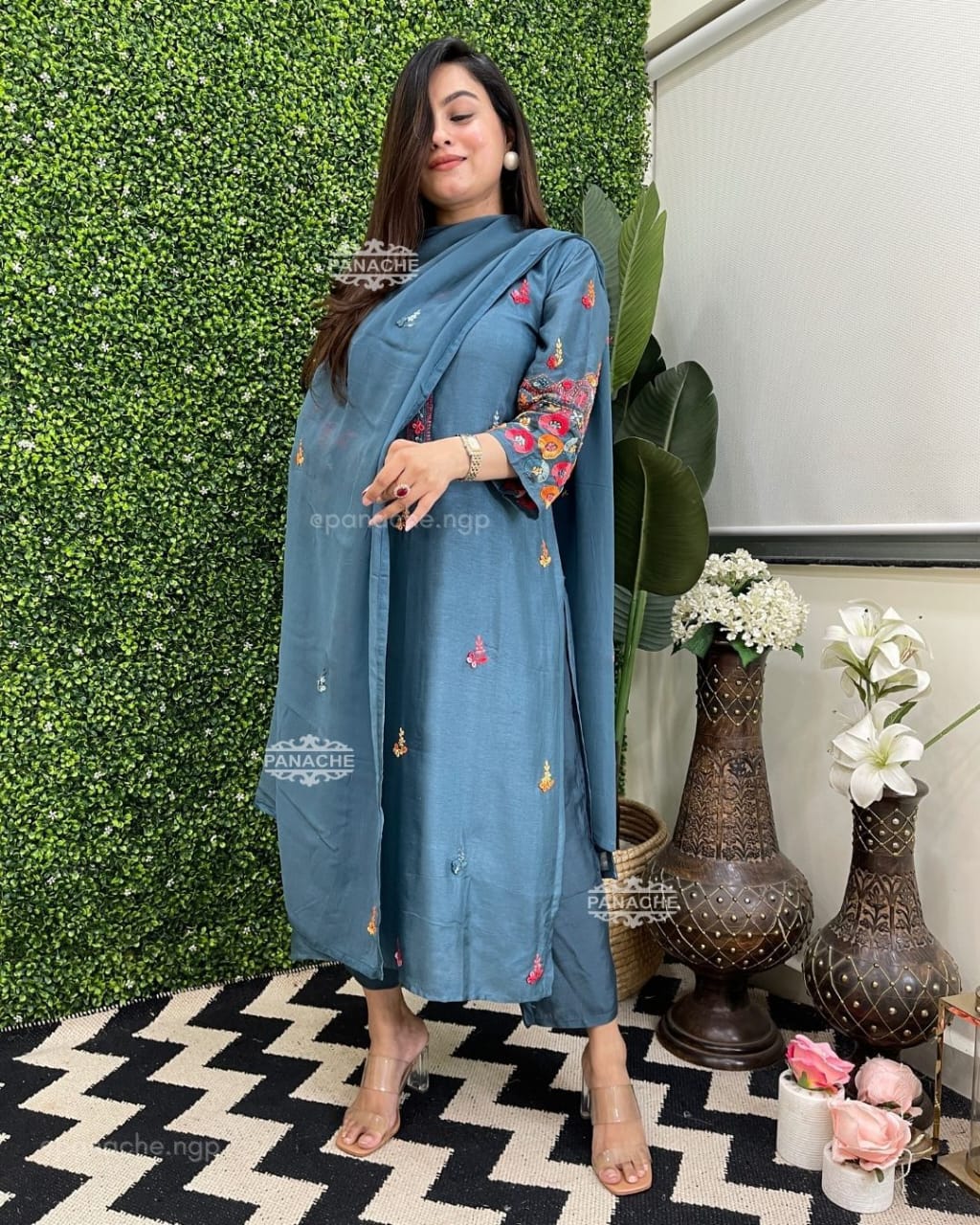 Cotton Trending Women's Kurti Pant And Dupatta Set For Ethenic Wear