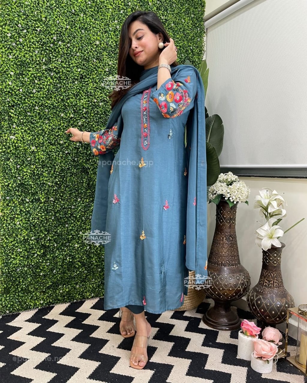 Cotton Trending Women's Kurti Pant And Dupatta Set For Ethenic Wear