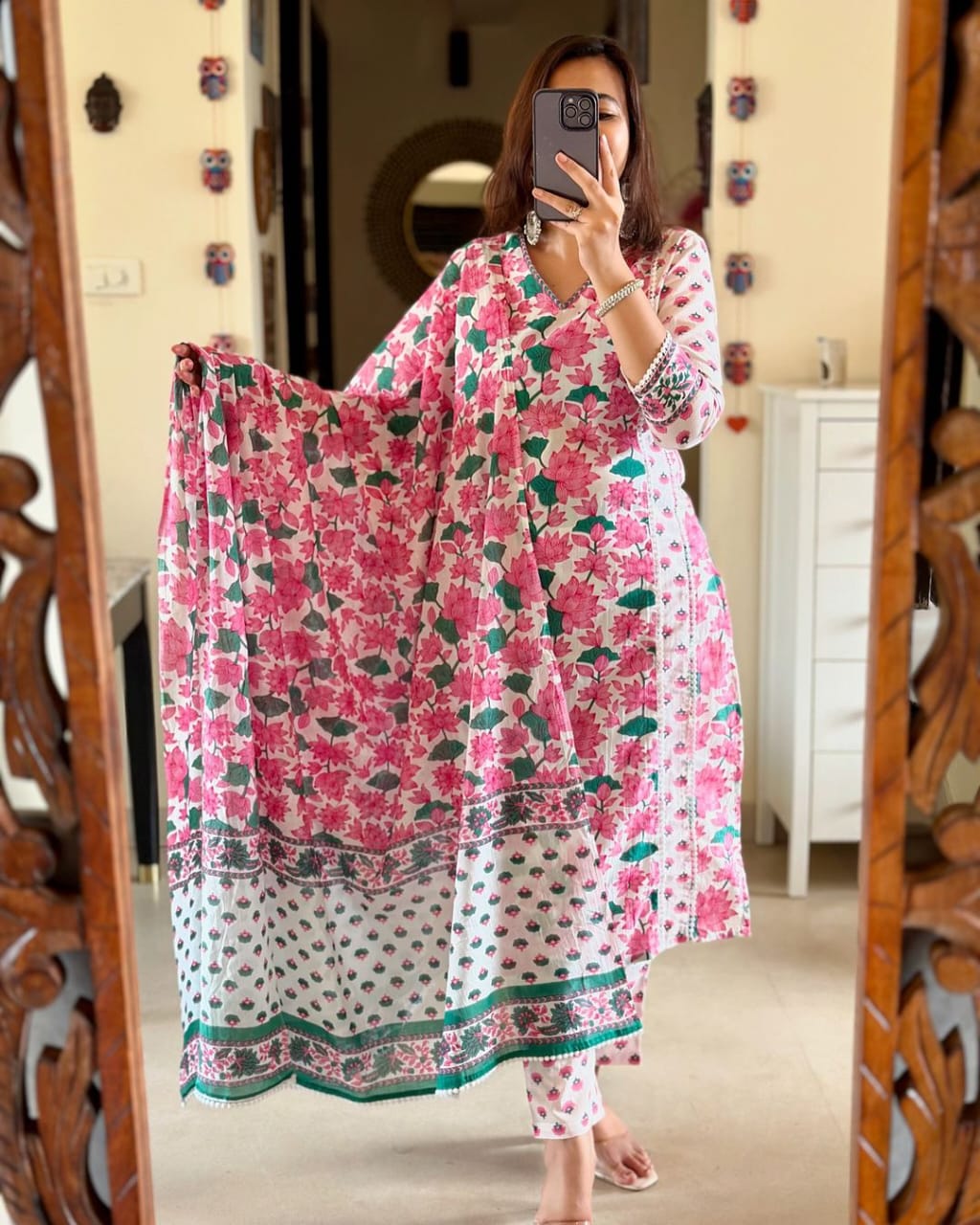 New Beautiful Indian Women's Wedding Kurti And Pant With Dupatta Set