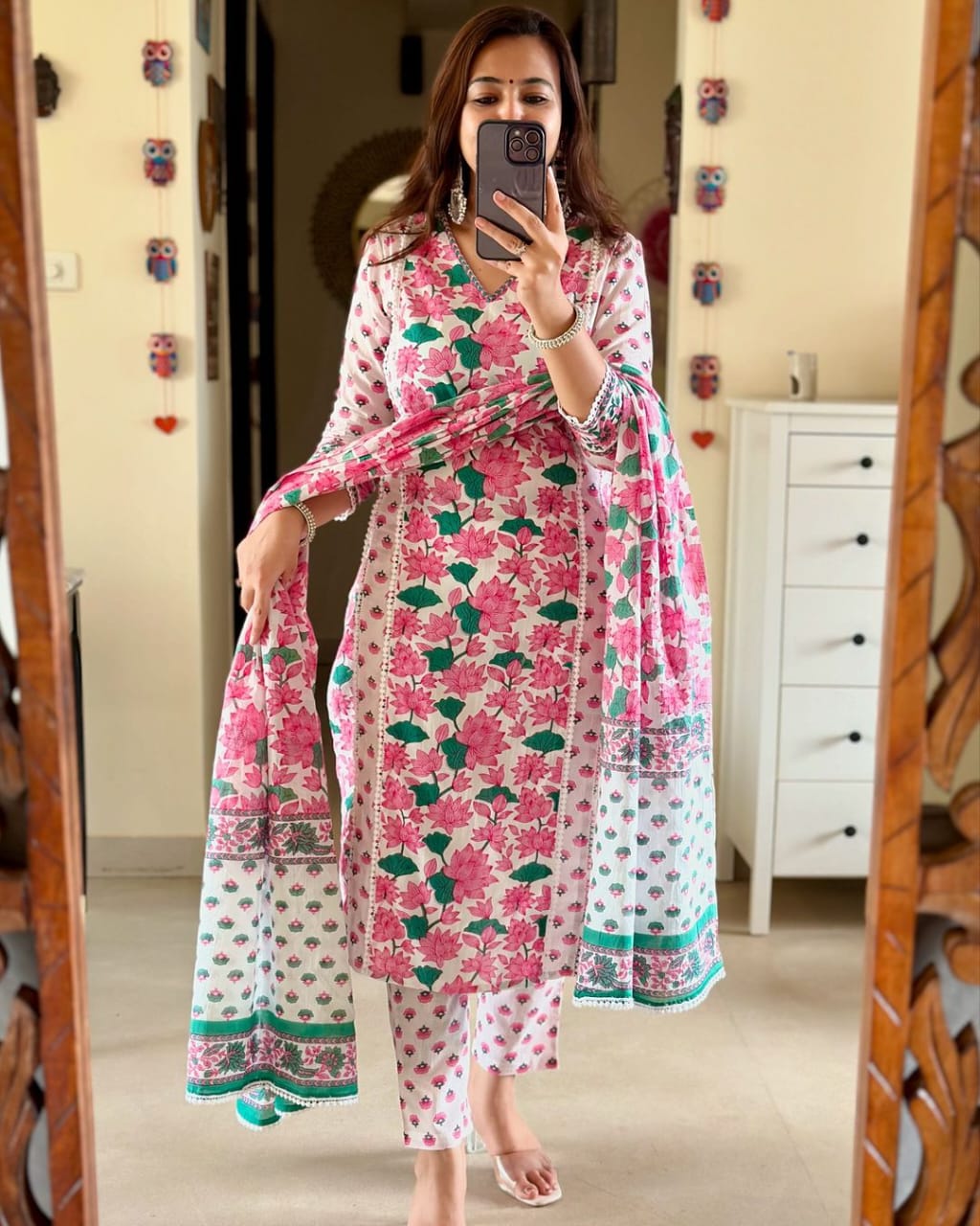 New Beautiful Indian Women's Wedding Kurti And Pant With Dupatta Set