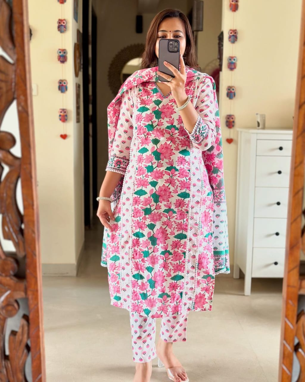 New Beautiful Indian Women's Wedding Kurti And Pant With Dupatta Set