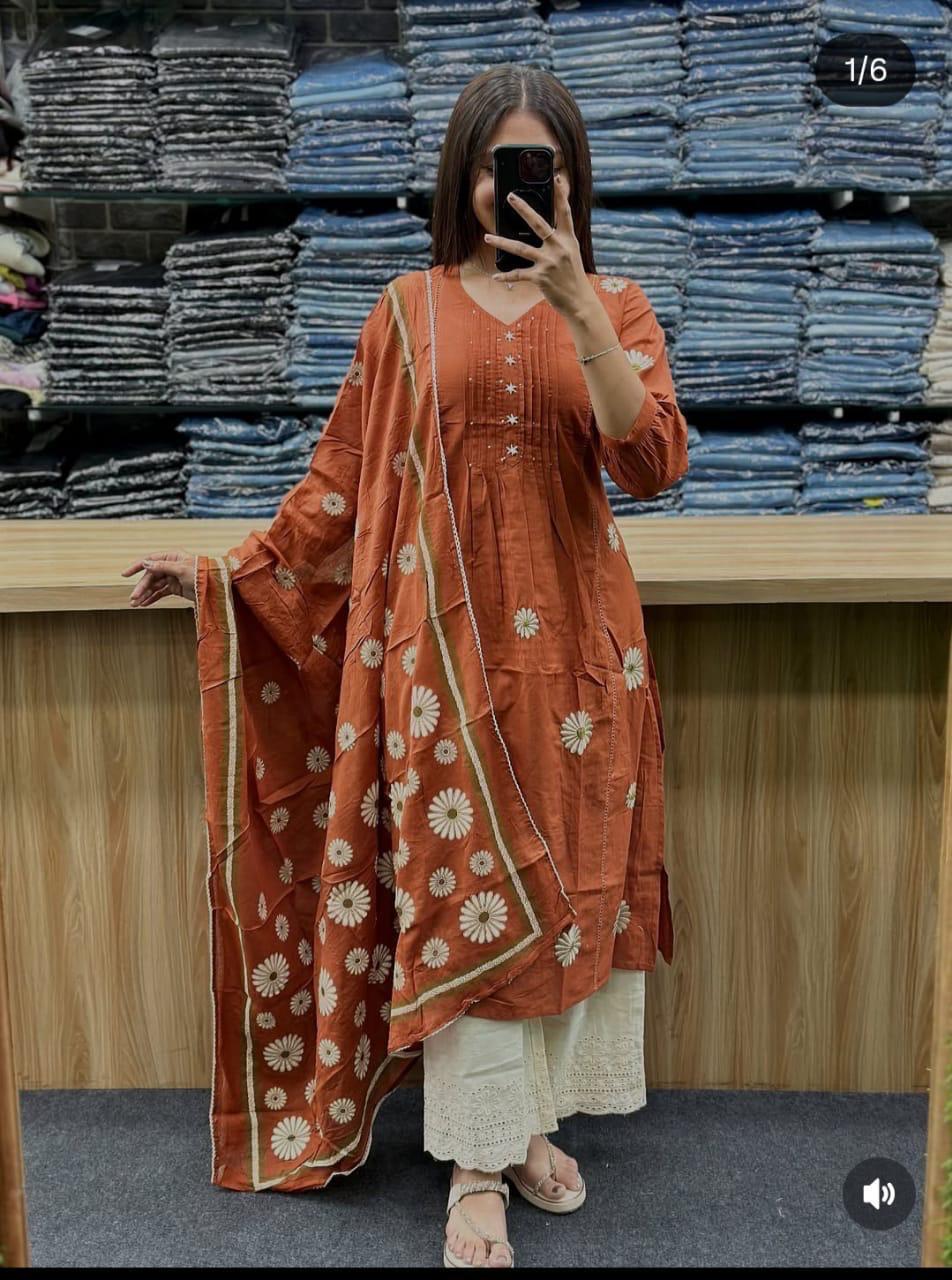 Elegant designer kurti pant with dupatta style for Everyday & occasion wear