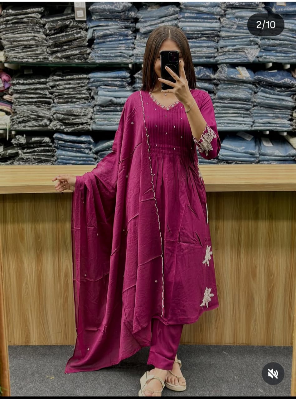 Handblock Printed Kurti And Pant Set With Beautiful Dupatta For Indian Women’s