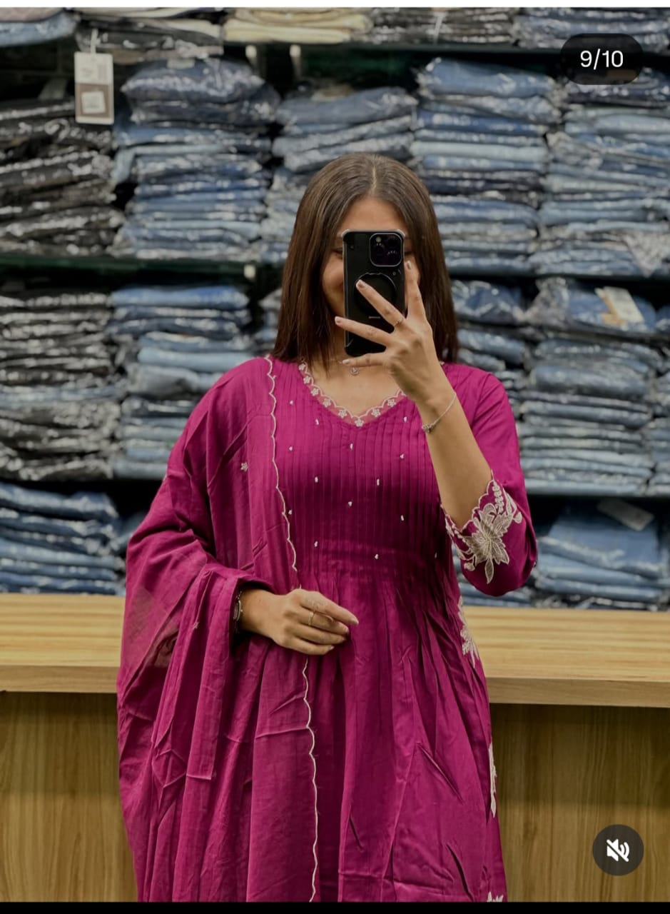 Handblock Printed Kurti And Pant Set With Beautiful Dupatta For Indian Women’s