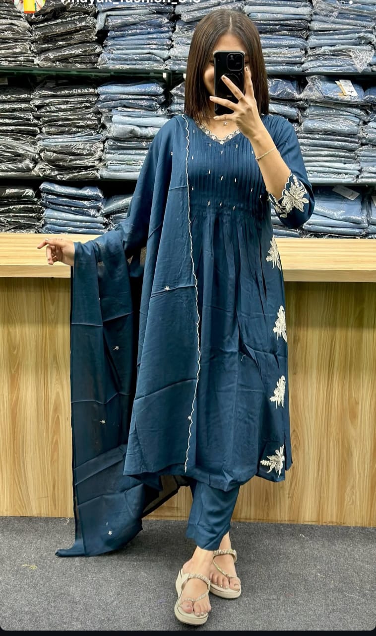 Handblock Printed Kurti And Pant Set With Beautiful Dupatta For Indian Women’s