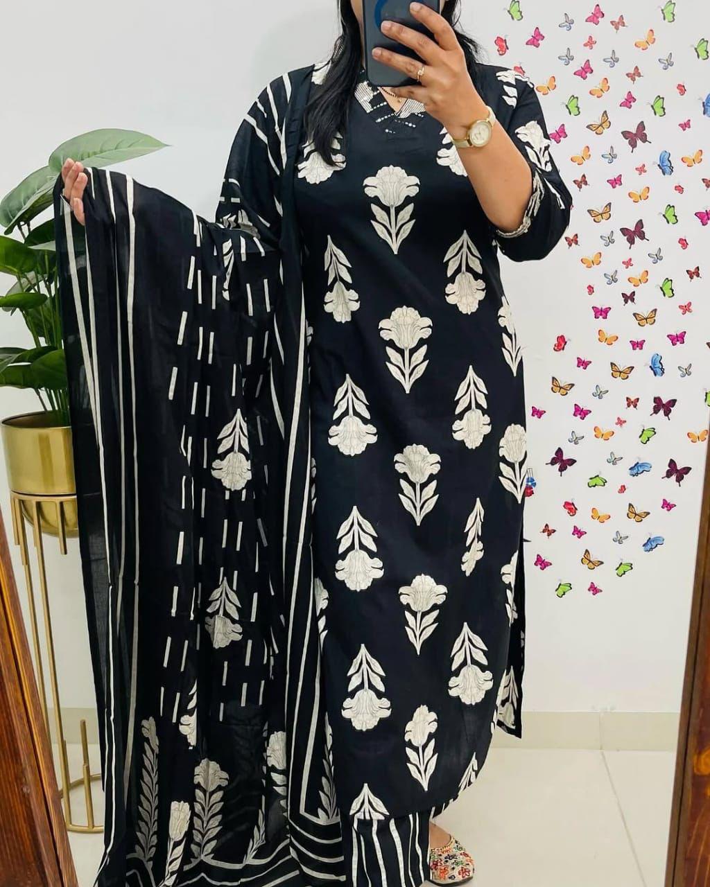 Latest Beautiful Kurti Pant Set With Dupatta For Women’s And Girls