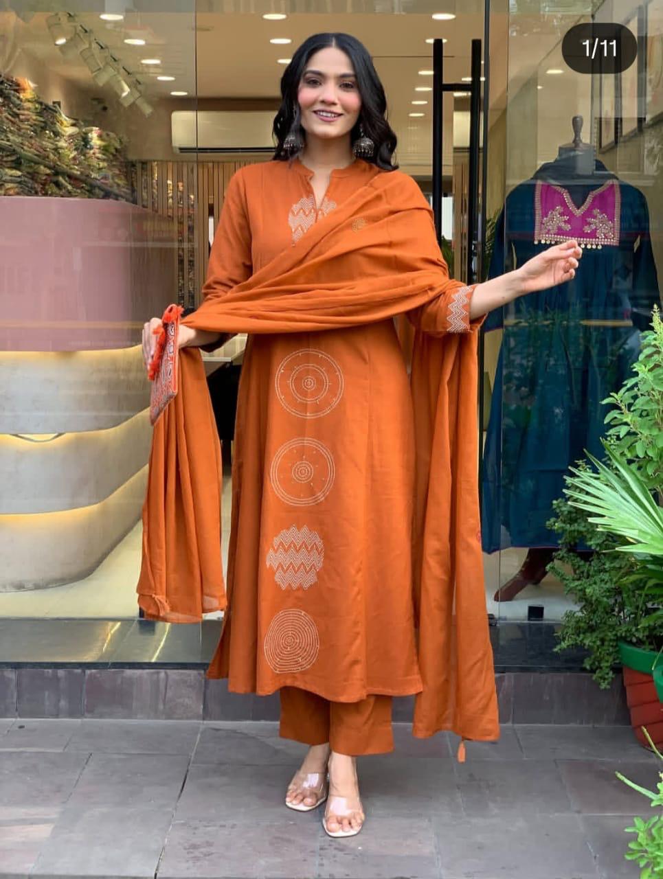 Jaipuri Print Trendy Kurti pant Set With Dupatta For Women’s