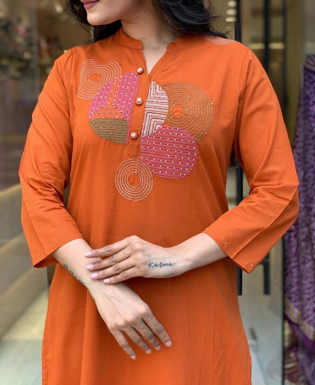 Traditional Indian Wear Cotton Kurti Pant with Dupatta for Women