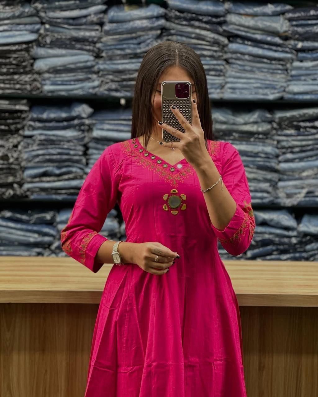 Cotton New Beautiful Kurti And Pant Set For Women's