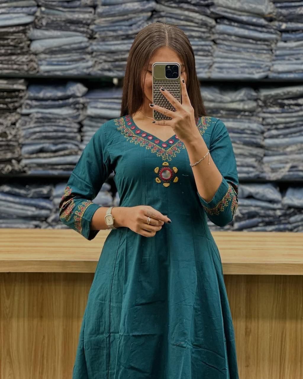 Cotton New Beautiful Kurti And Pant Set For Women's