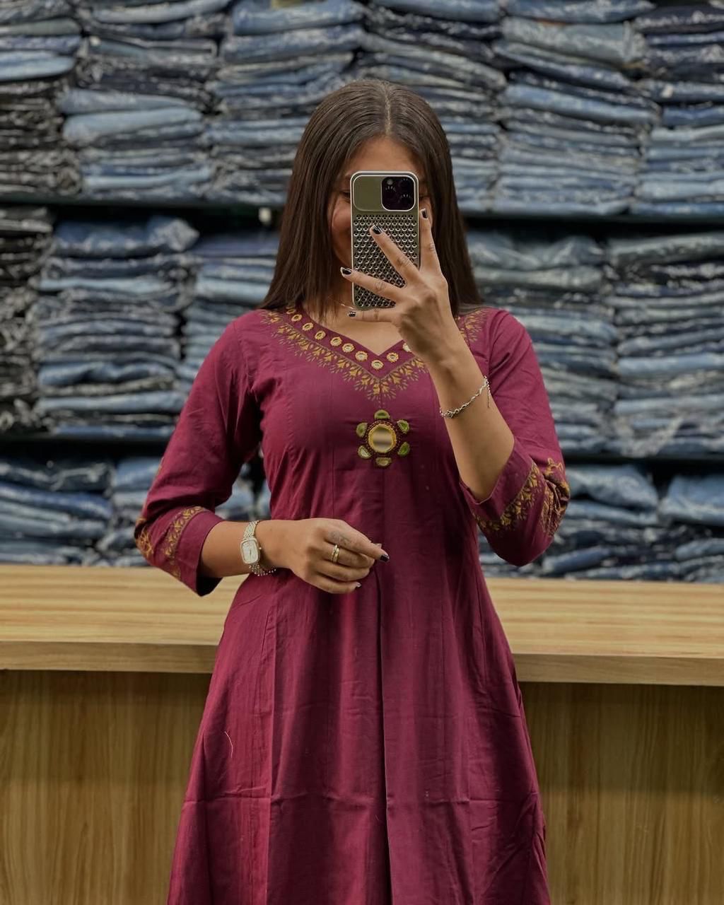 Cotton New Beautiful Kurti And Pant Set For Women's