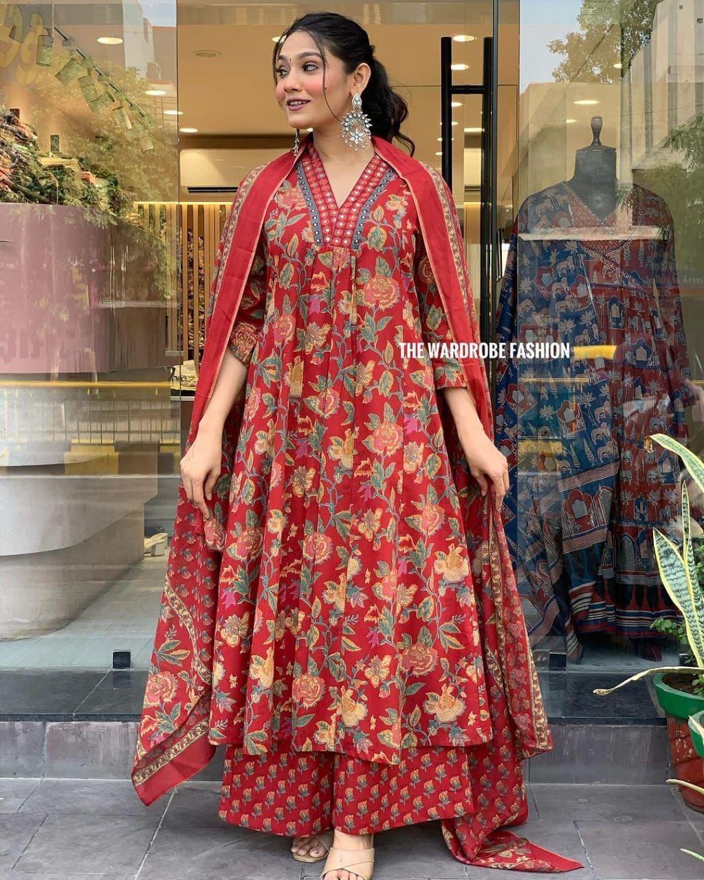 Latest Trendy Cotton Kurti Pant And Dupatta for Women's