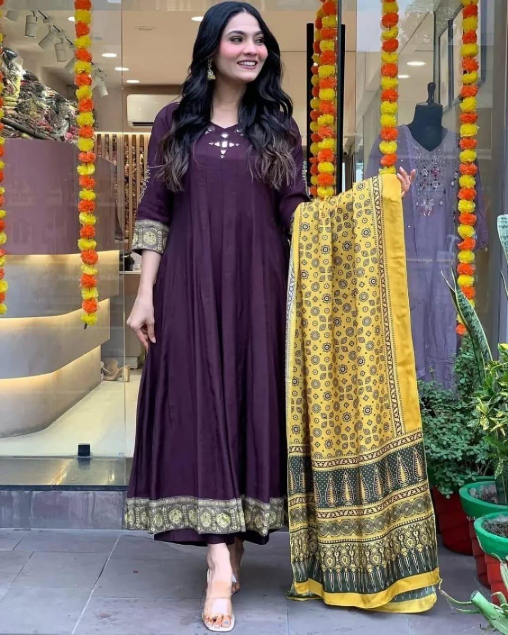 Beautiful Cotton Kurti Pant And Dupatta for Women's And Girls