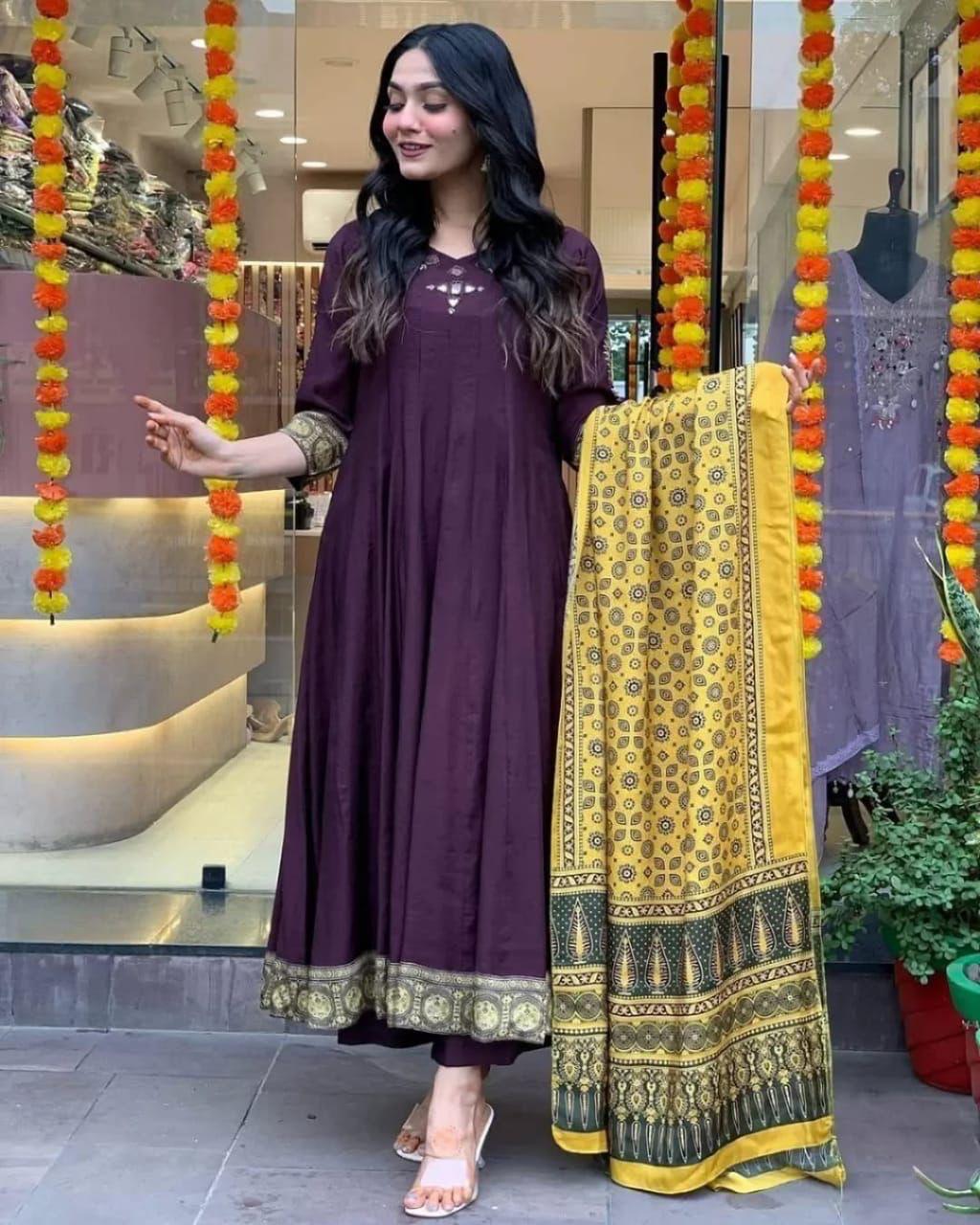 Beautiful Cotton Kurti Pant And Dupatta for Women's And Girls
