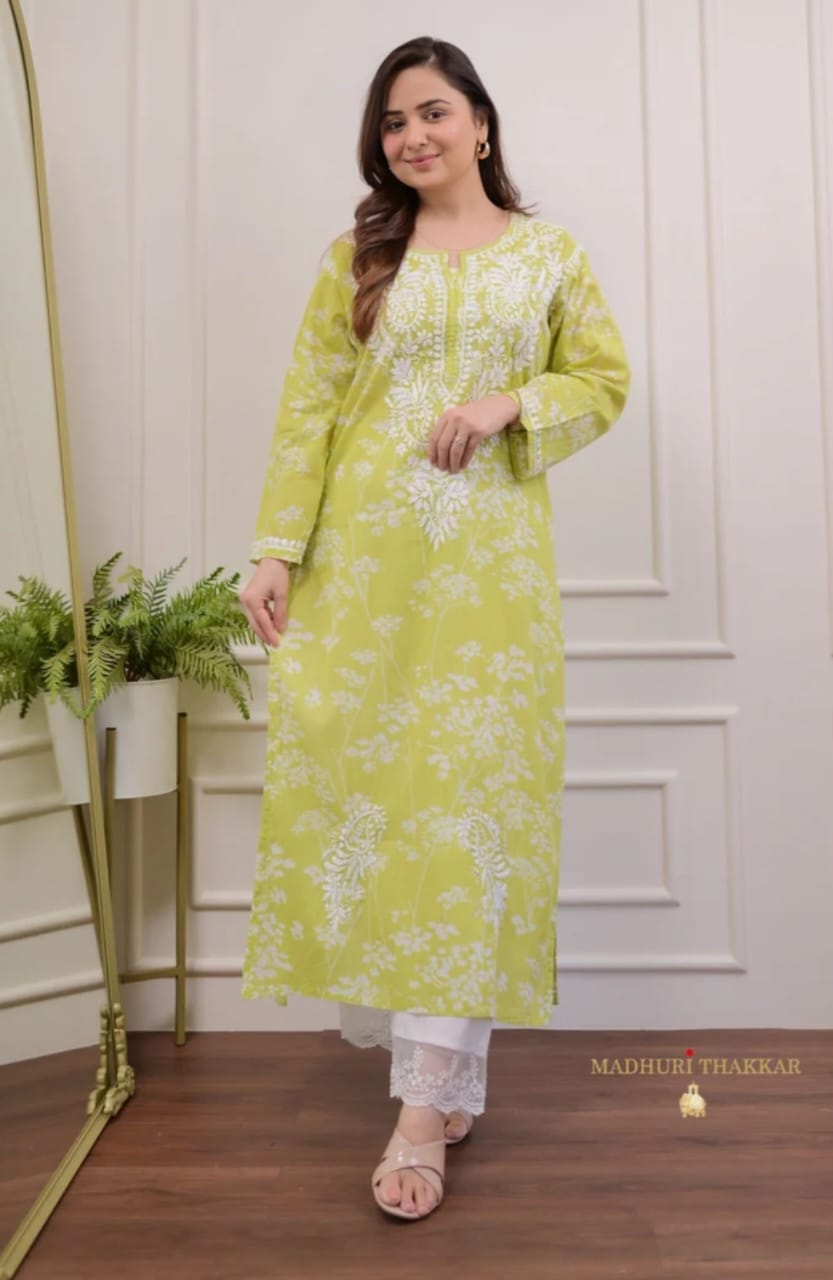 Chikankari Trending New Kurta And Pant Set For Women's