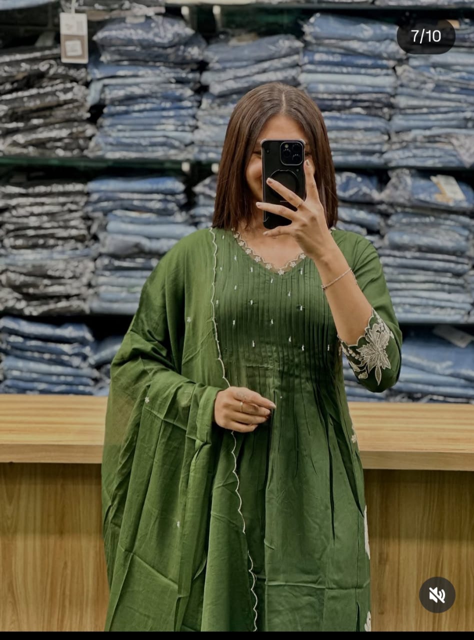 Handblock Printed Kurti And Pant Set With Beautiful Dupatta For Indian Women’s