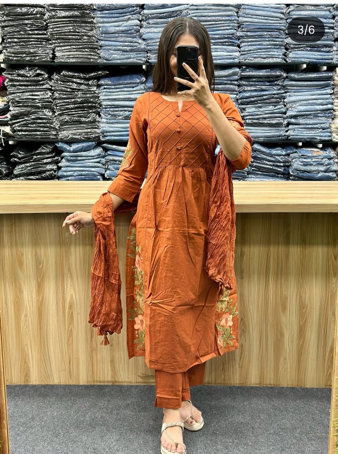 Women's Cotton Kurti Pant Set with Dupatta Comfortable and Stylish