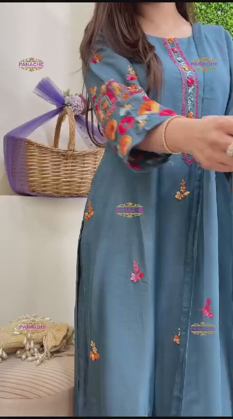 Cotton Trending Women's Kurti Pant And Dupatta Set For Ethenic Wear